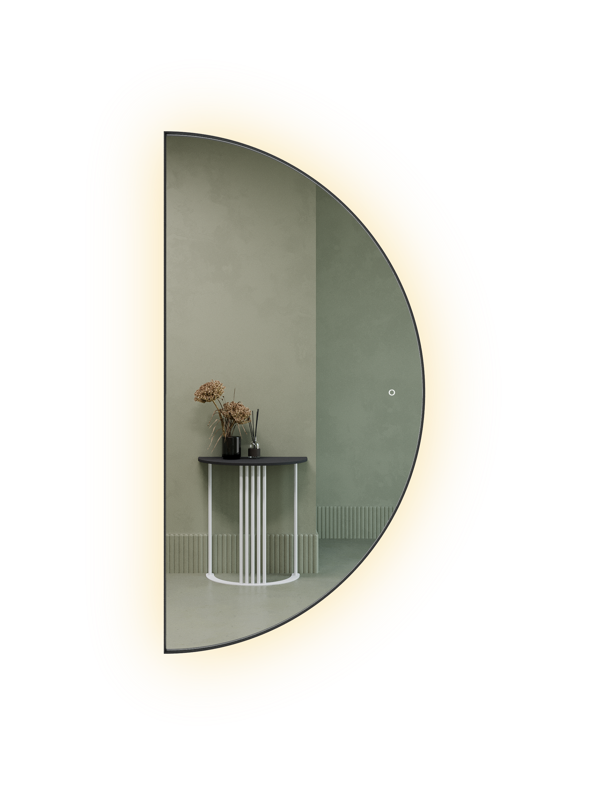 Зеркало в черной раме с подсветкой 3 в 1 RONTUS M LED, 160 х 80 см