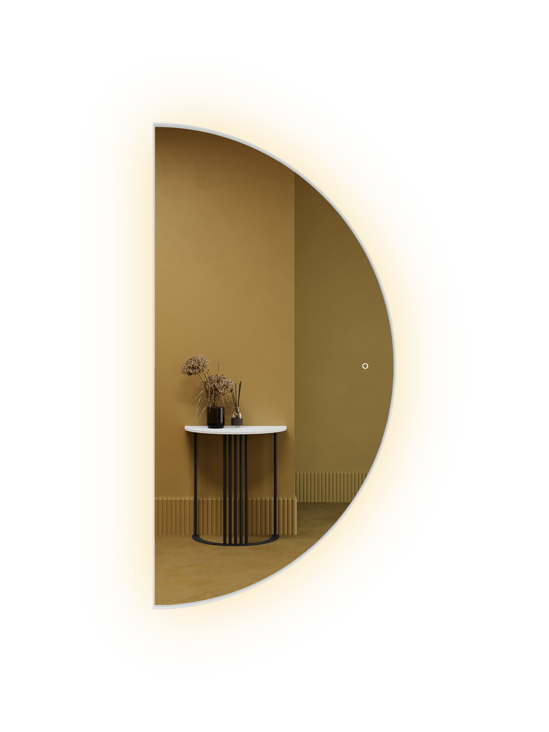 Зеркало в белой раме с подсветкой 3 в 1 RONTUS M LED, 160 х 80 см