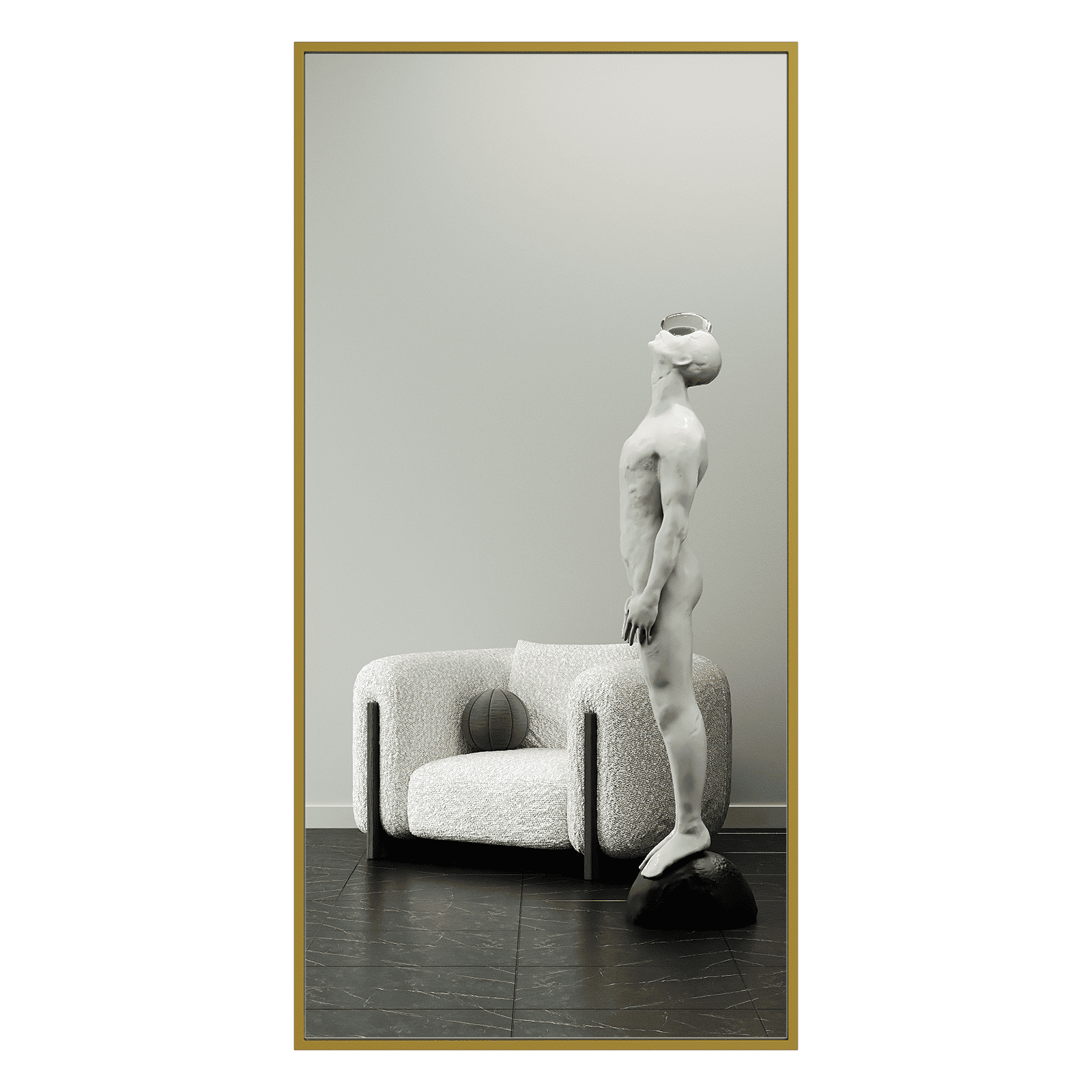 Зеркало в золотой раме HALFEO XL, 200 х 100 см