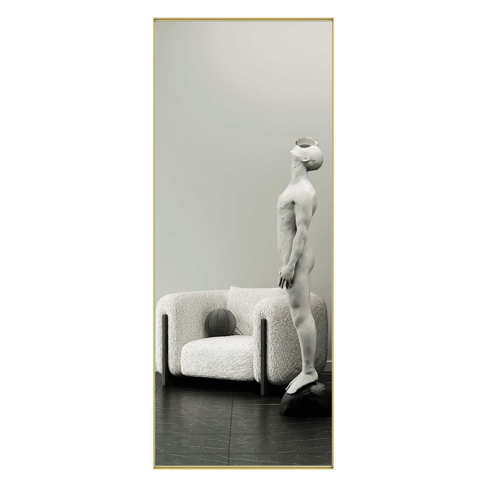 Зеркало в золотой раме HALFEO XL Slim, 200 х 80 см