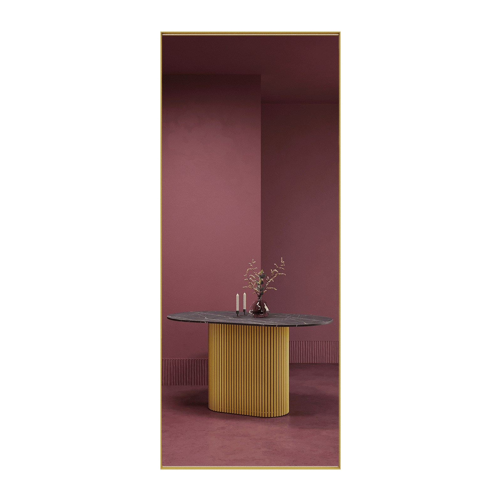 Зеркало в золотой раме HALFEO L Slim, 170 х 70 см