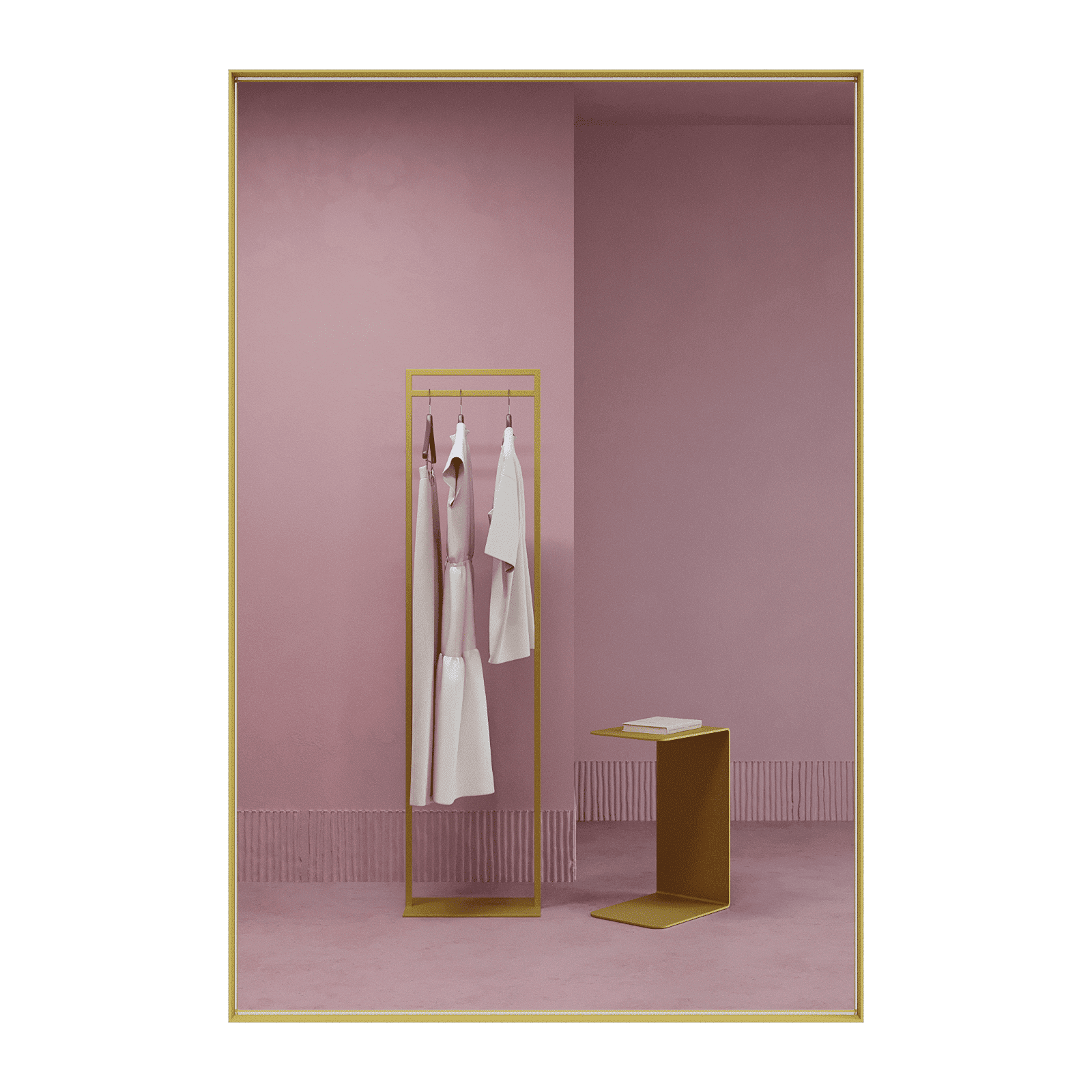 Зеркало в золотой раме HALFEO S Slim, 120 х 80 см