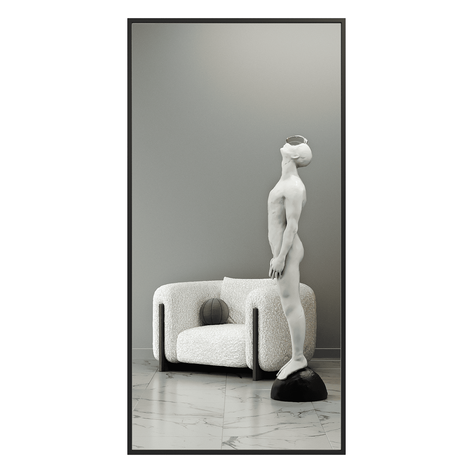 Зеркало в черной раме HALFEO XL, 200 х 100 см