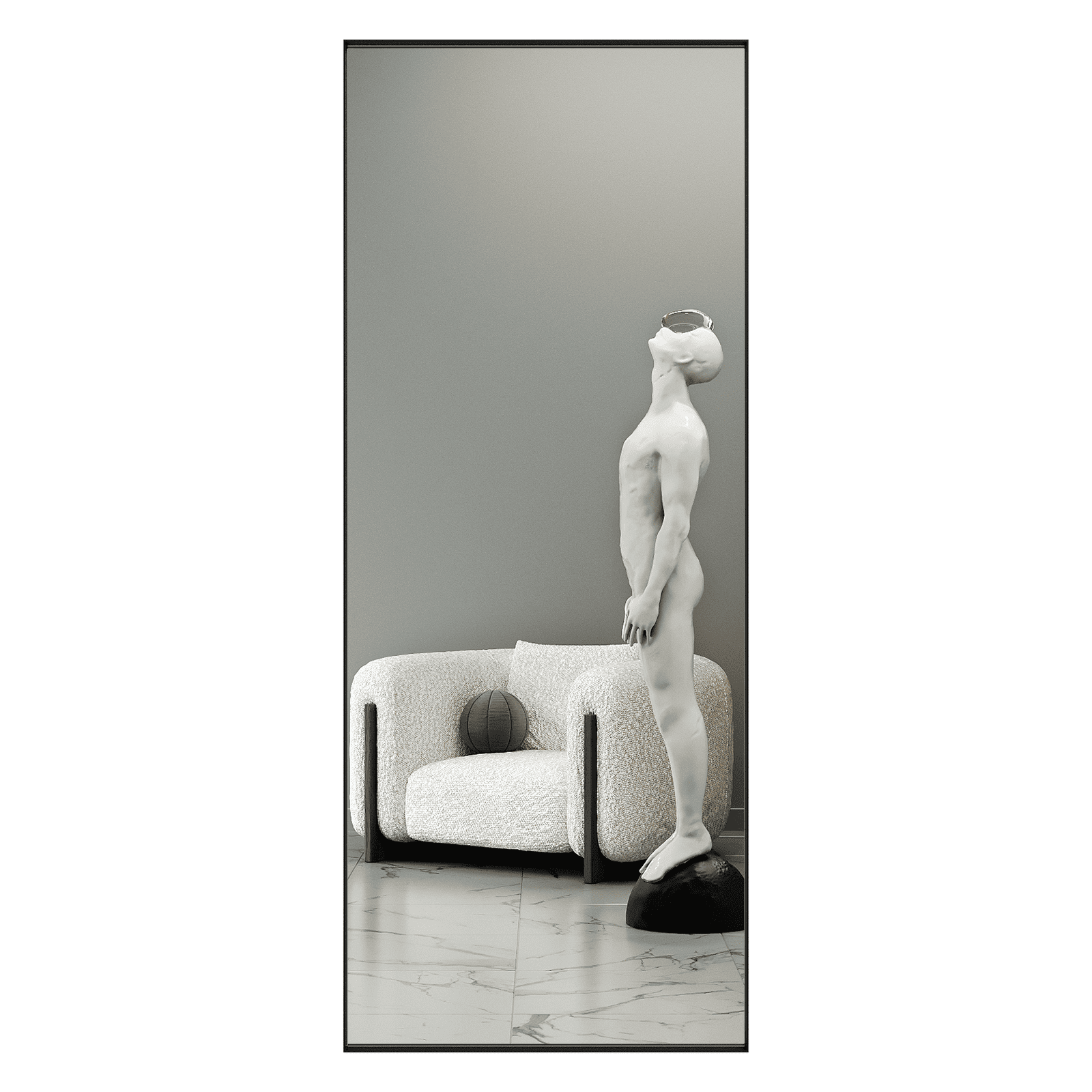 Зеркало в черной раме HALFEO XL Slim, 200 х 80 см