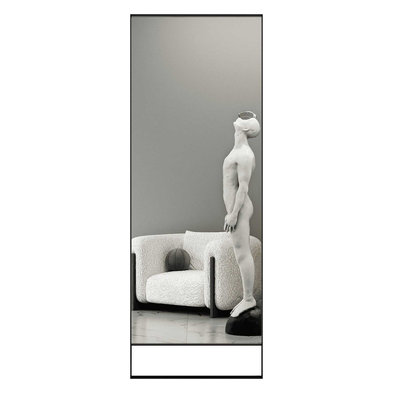 Зеркало в черной раме HALFEO Slim Leg, 220 х 80 см