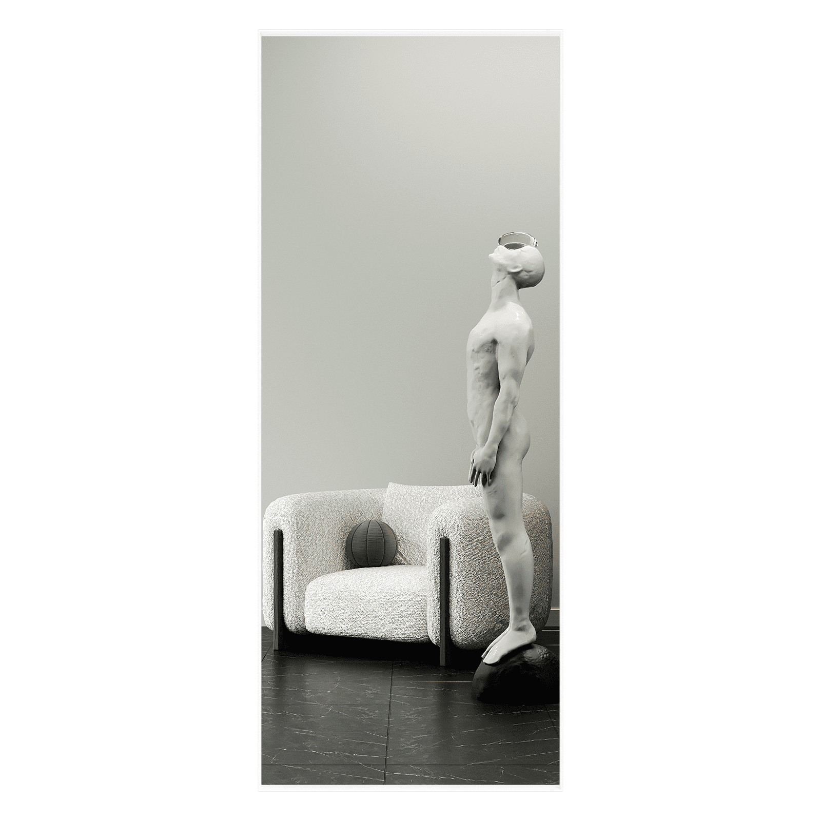 Зеркало в белой раме HALFEO XL Slim, 200 х 80 см