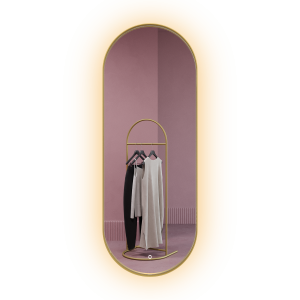 Зеркало в золотой раме с подсветкой 3 в 1, NOLVIS M LED, 136 x 51 см