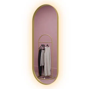 Зеркало в золотой раме с подсветкой 3 в 1, NOLVIS M LED, 136 x 51 см