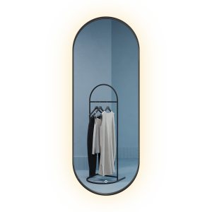 Зеркало в черной раме с подсветкой 3 в 1, NOLVIS M LED, 136 x 51 см