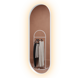 Зеркало в белой раме с подсветкой 3 в 1, NOLVIS M LED, 136 x 51 см