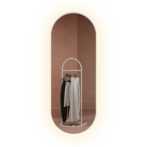 Зеркало в белой раме с подсветкой 3 в 1, NOLVIS M LED, 136 x 51 см