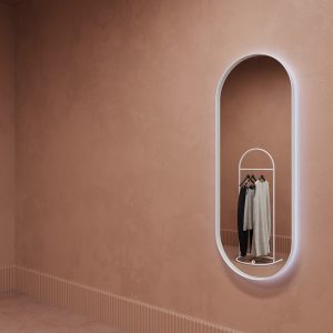 Зеркало в белой раме с подсветкой 3 в 1, NOLVIS M LED, 136 x 51 см