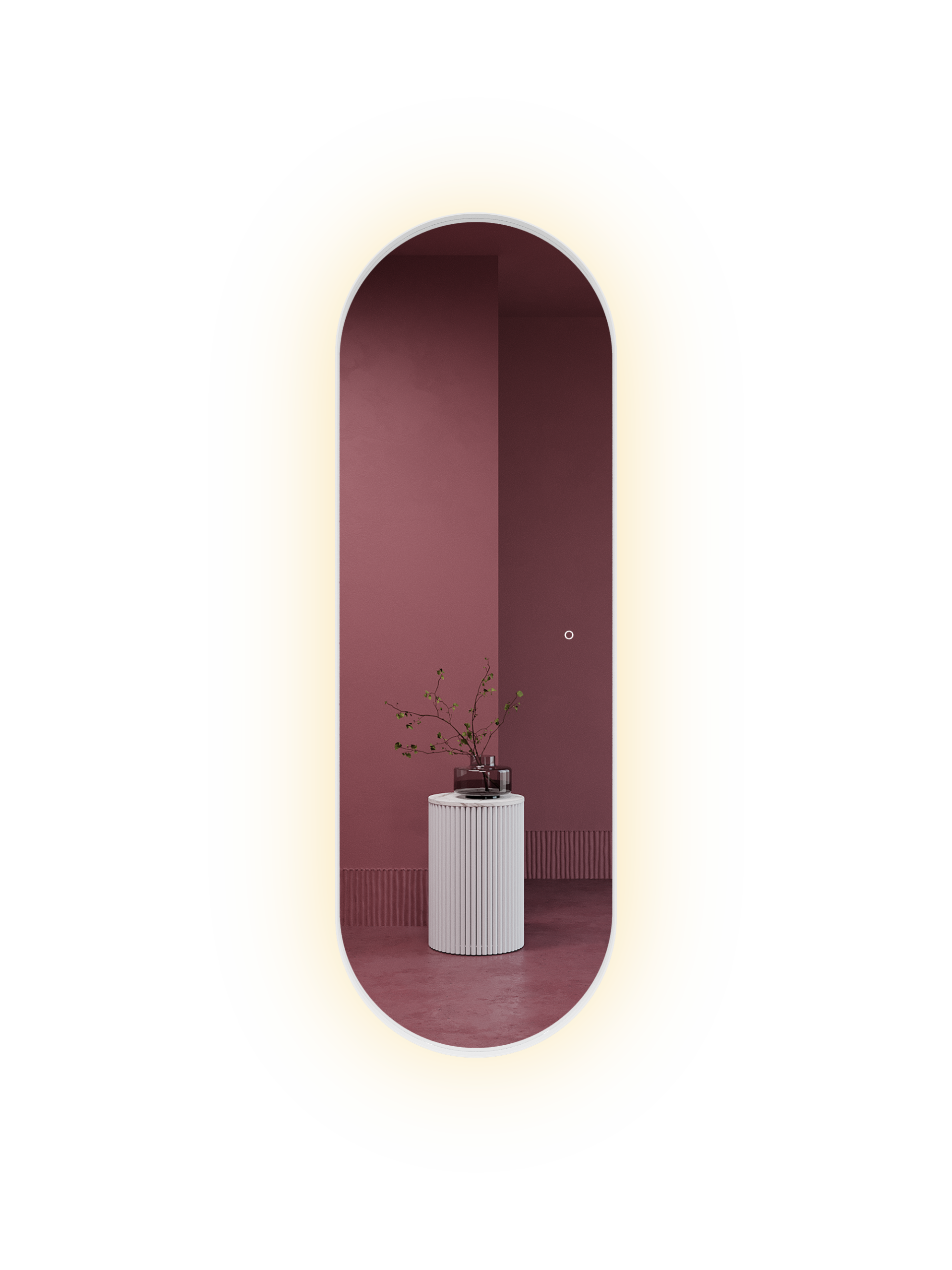 Зеркало в белой раме с подсветкой 3 в 1, NOLVIS L LED, 180 х 60 см