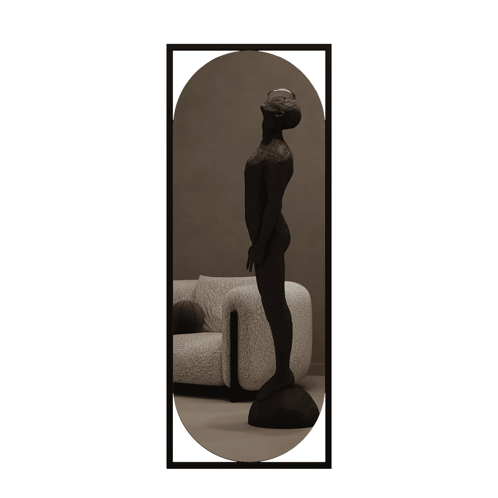 Зеркало в черной раме KVADEN M, 139 х 54 см