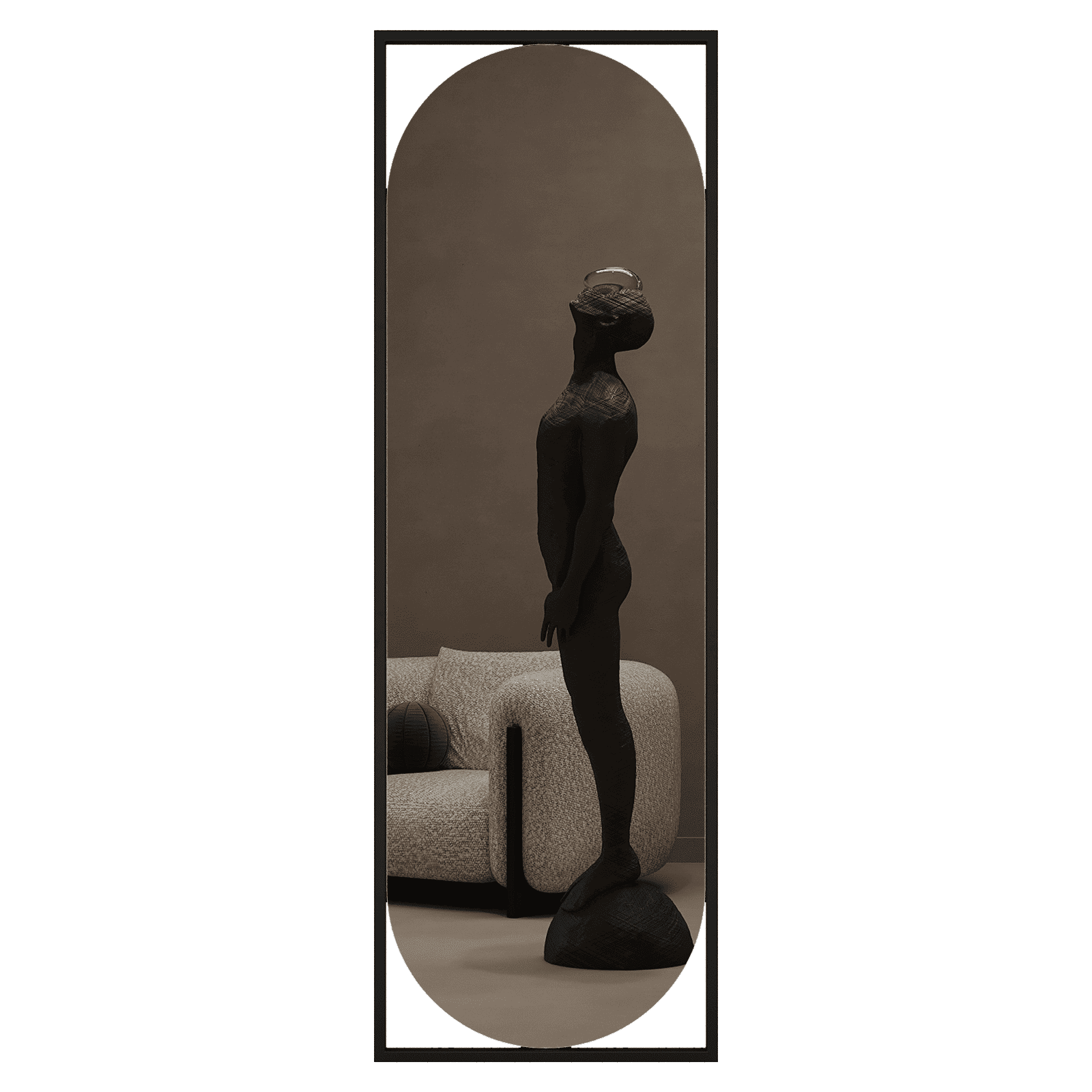 Зеркало в черной раме KVADEN L, 180 х 60 см