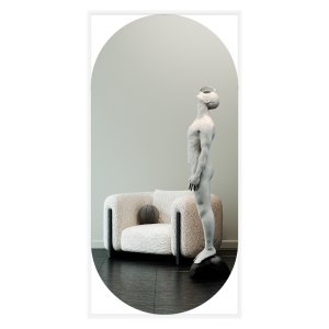 Зеркало в белой раме KVADEN XL, 200 х 100 см