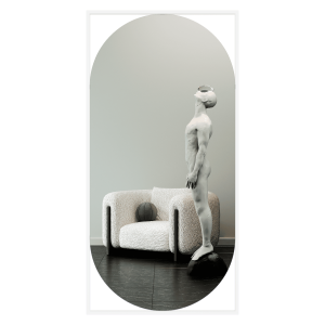 Зеркало в белой раме KVADEN XL, 200 х 100 см