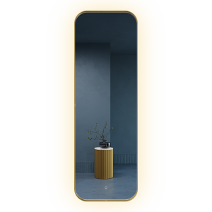 Зеркало в золотой раме с подсветкой 3 в 1, KUVINO M LED, 150 x 50 см