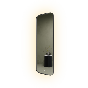 Зеркало в черной раме с подсветкой 3 в 1, KUVINO M LED, 150 x 50 см