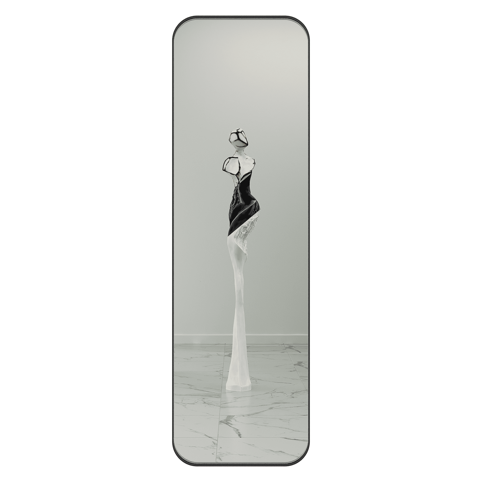 Зеркало в черной раме KUVINO L, 180 х 55 см