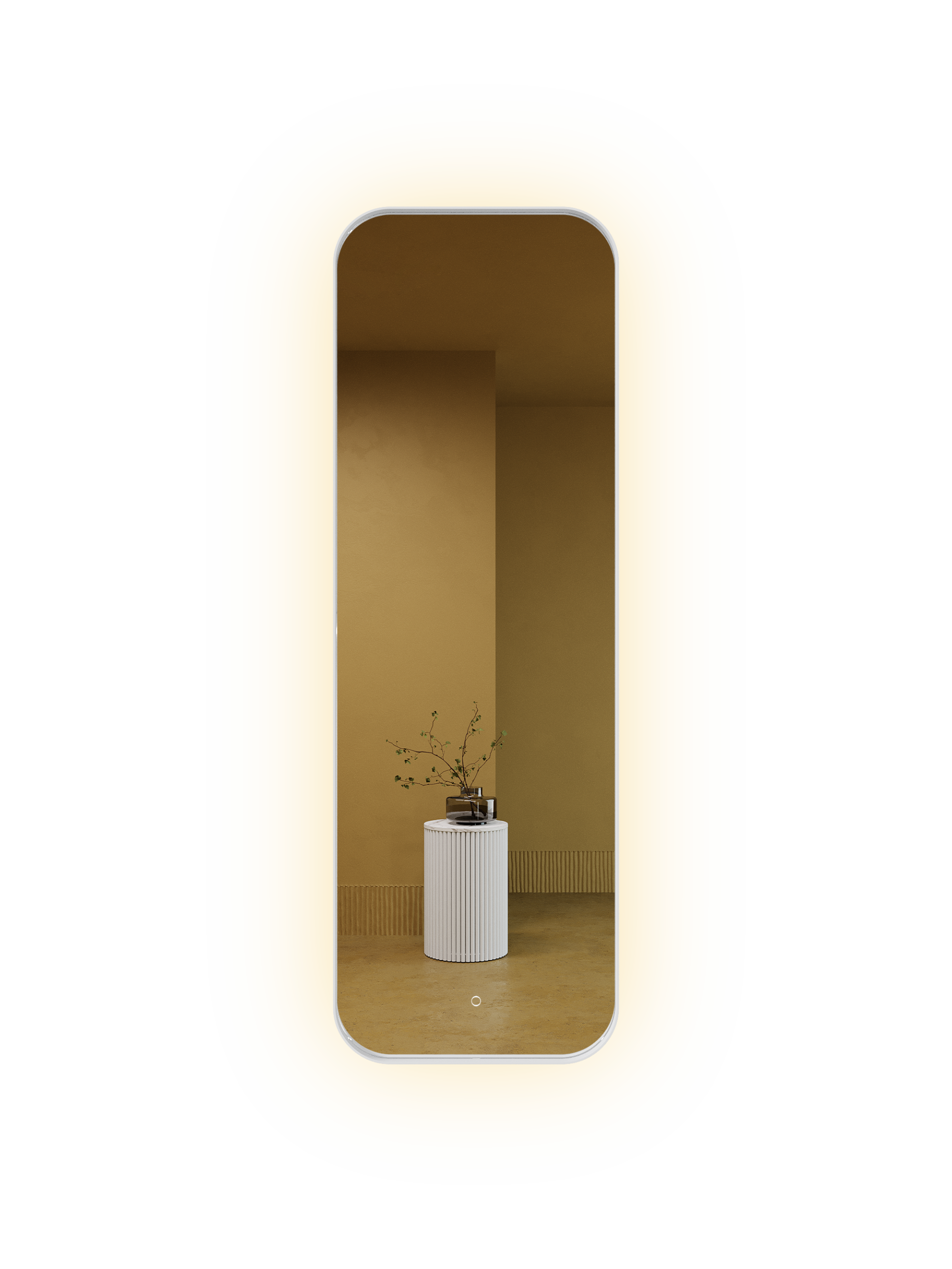 Зеркало в белой раме с подсветкой 3 в 1, KUVINO M LED, 150 x 50 см