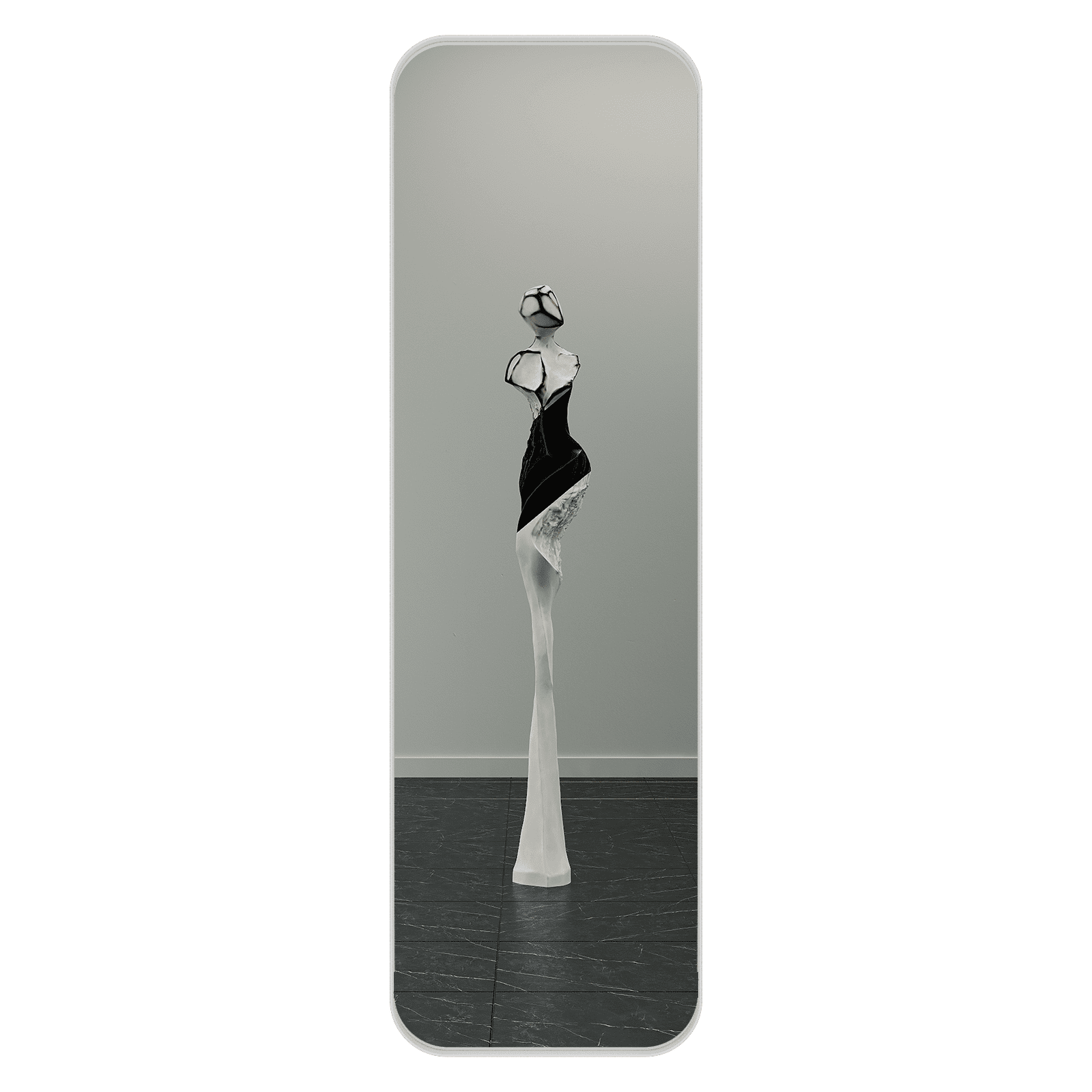 Зеркало в белой раме KUVINO L, 180 х 55 см