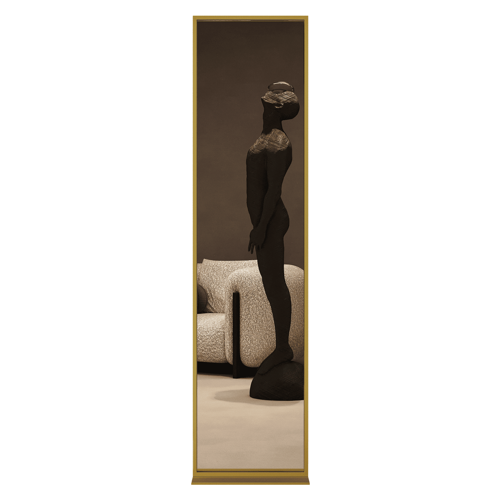 Зеркало в золотой раме ZELISO-1, 185 х 45 см