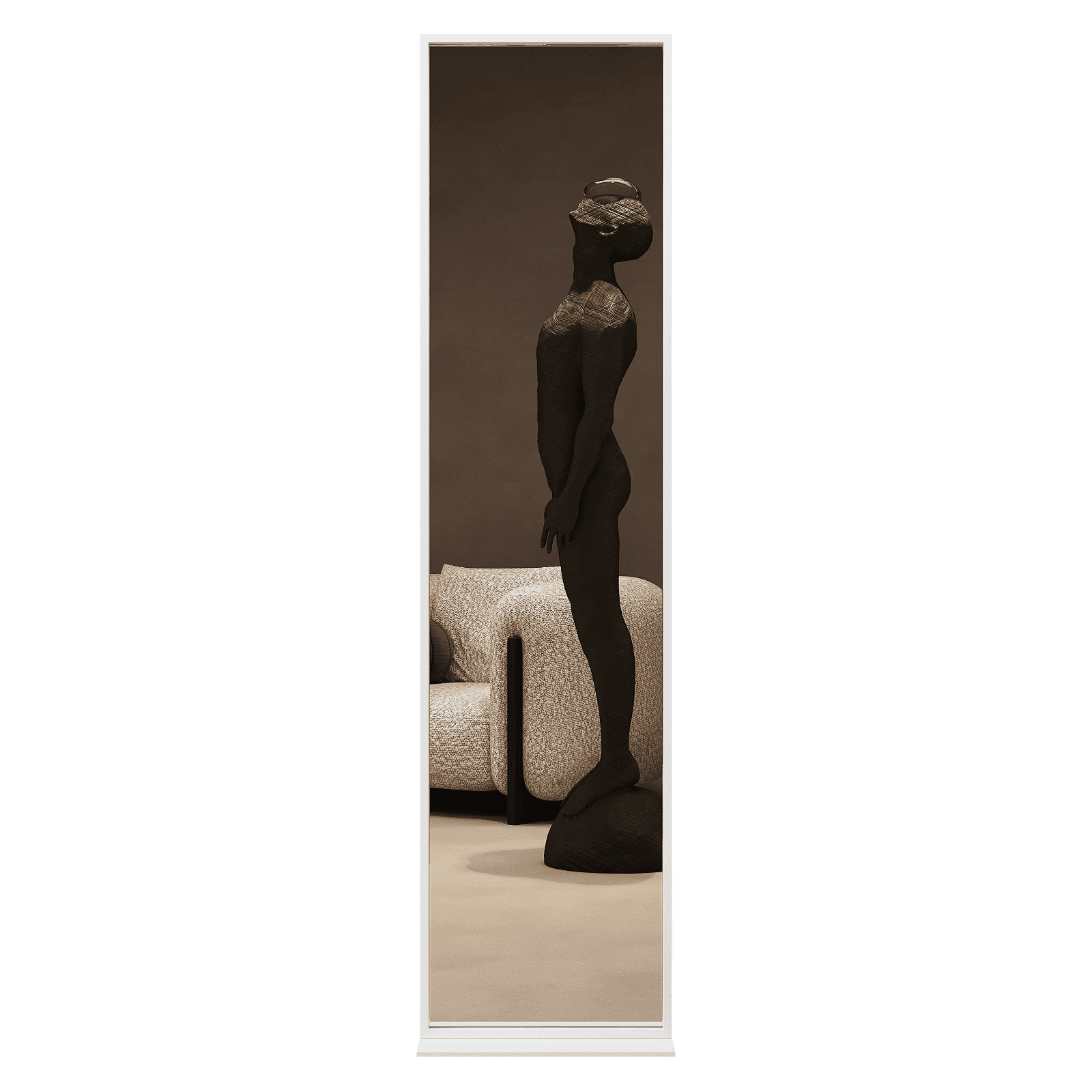 Зеркало в белой раме ZELISO-1, 185 х 45 см