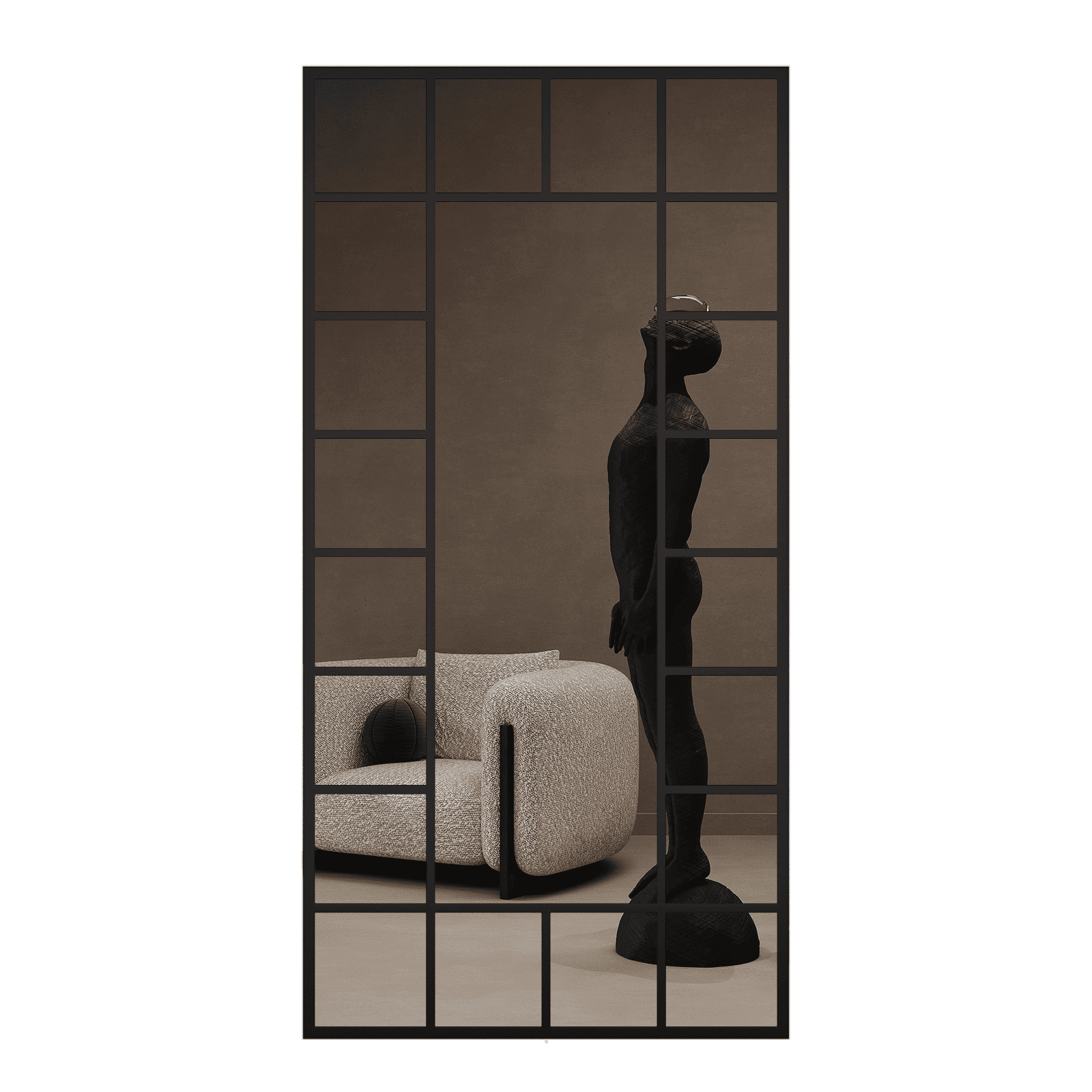 Зеркало-окно в черной раме WINDIX, 200 х 120 см