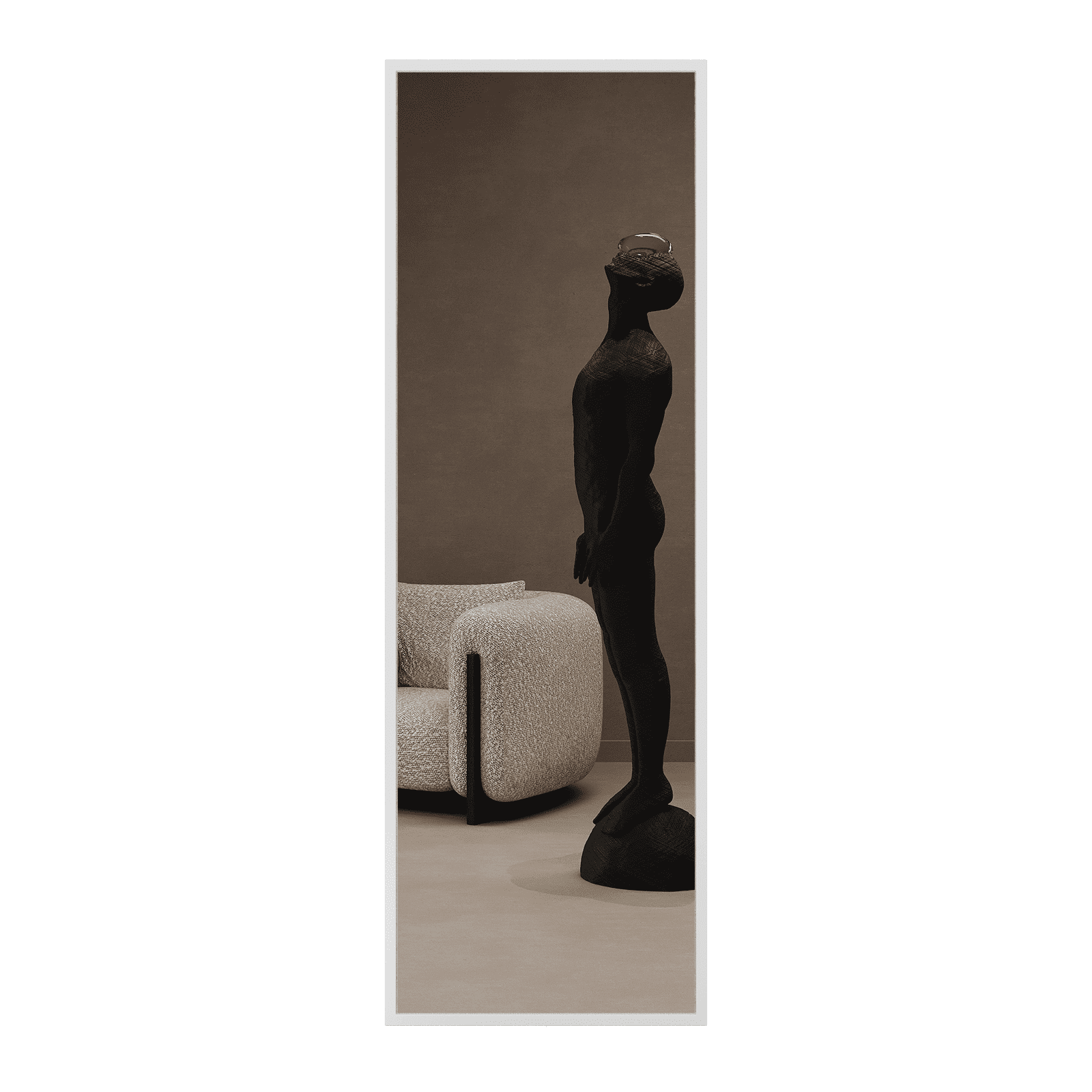 Зеркало-стеллаж KATARIS L белый, 180 x 60 см