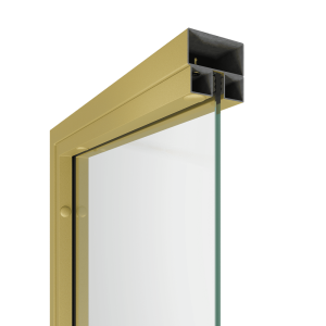 Перегородка с бесцветным стеклом ZONIQUE золотая, 220 х 90 см