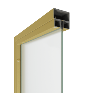 Перегородка с матовым стеклом ZONIQUE золотая, 200 х 100 см