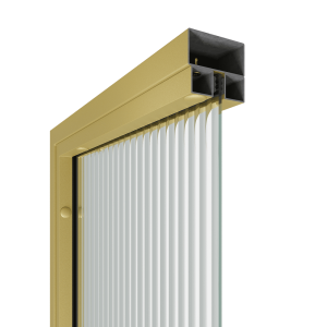 Перегородка с рифленым стеклом ZONIQUE золотая, 200 х 100 см