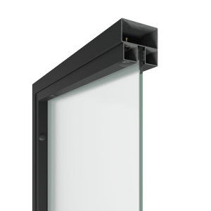 Перегородка с матовым стеклом ZONIQUE черная, 200 х 100 см