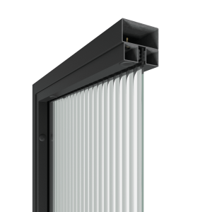 Перегородка с рифленым стеклом ZONIQUE черная, 200 х 70 см