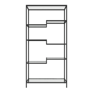 Стеллаж LEVELIS черный, 200 х 100 см