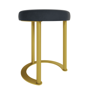 Пуф HORSIX 38 х 38 см, черное сиденье/золотой