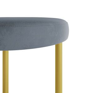 Пуф HORSIX 38 х 38 см, серое сиденье/золотой