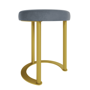 Пуф HORSIX 38 х 38 см, серое сиденье/золотой