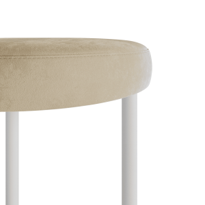 Пуф HORSIX 38 х 38 см, бежевое сиденье/белый