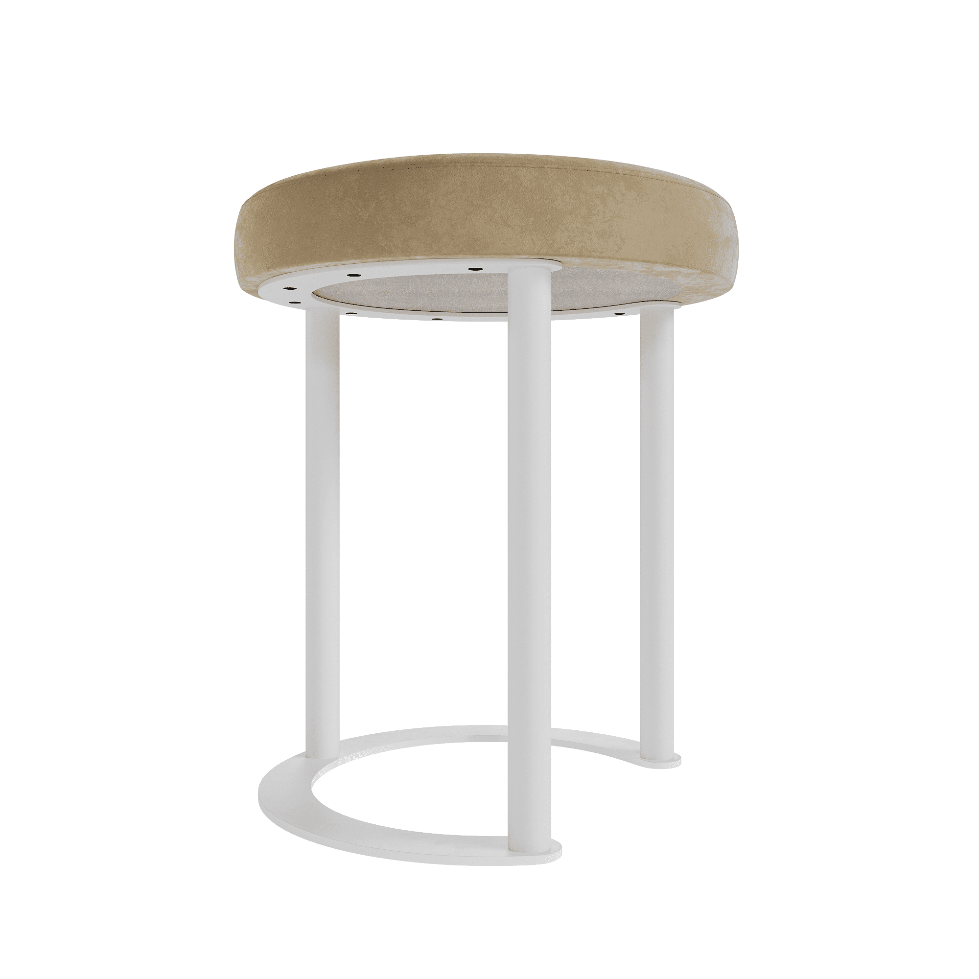 Пуф HORSIX 38 х 38 см, бежевое сиденье/белый