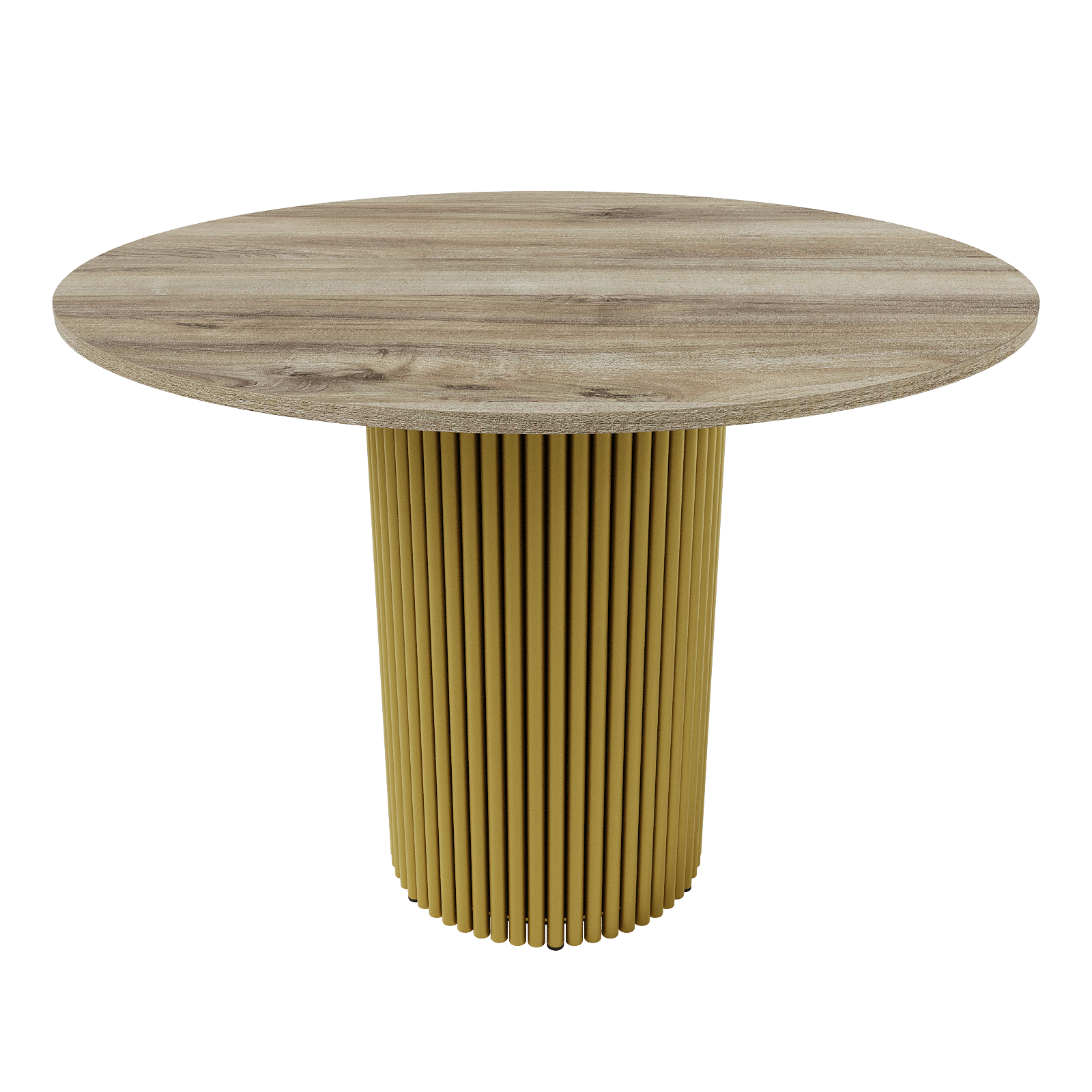 Обеденный стол TRUBIS Wood L D100 см, орех/золотой