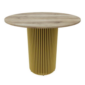 Обеденный стол TRUBIS Wood L D90 см, орех/золотой