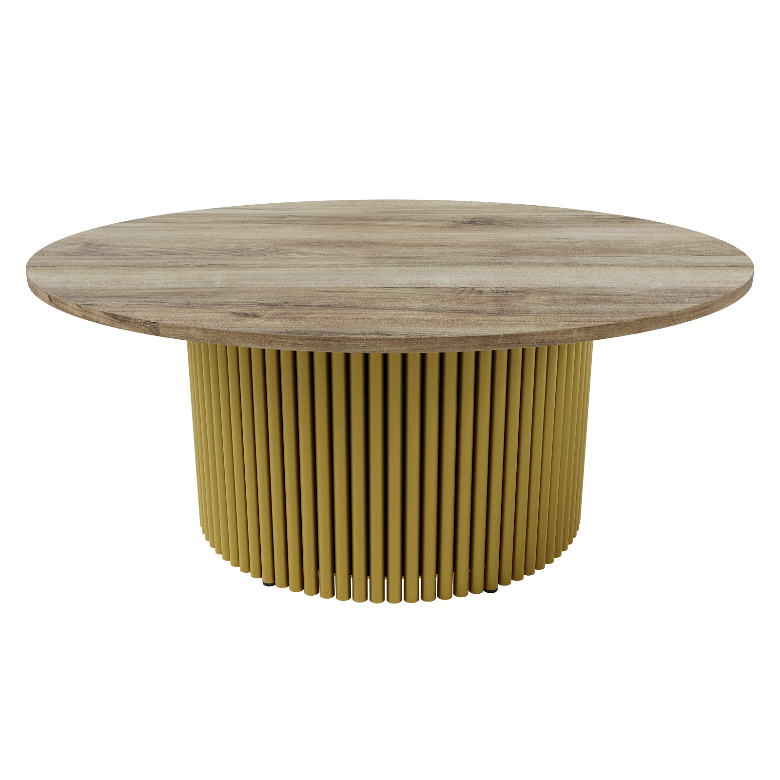 Журнальный столик TRUBIS Wood M D100 см, орех/золотой