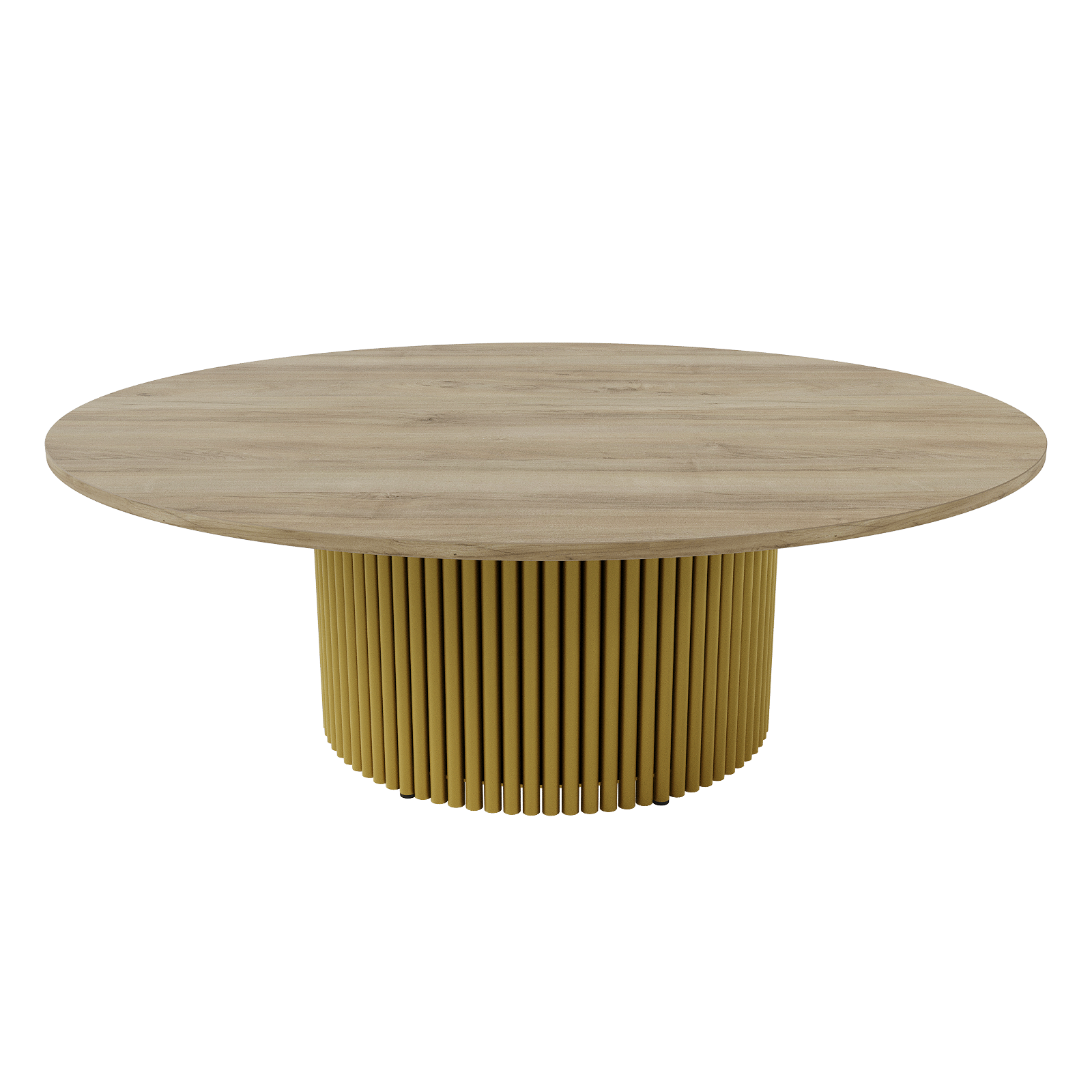 Журнальный столик TRUBIS Wood M D120 см, орех/золотой