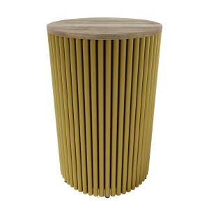 Журнальный столик TRUBIS Wood S D40 см, орех/золотой