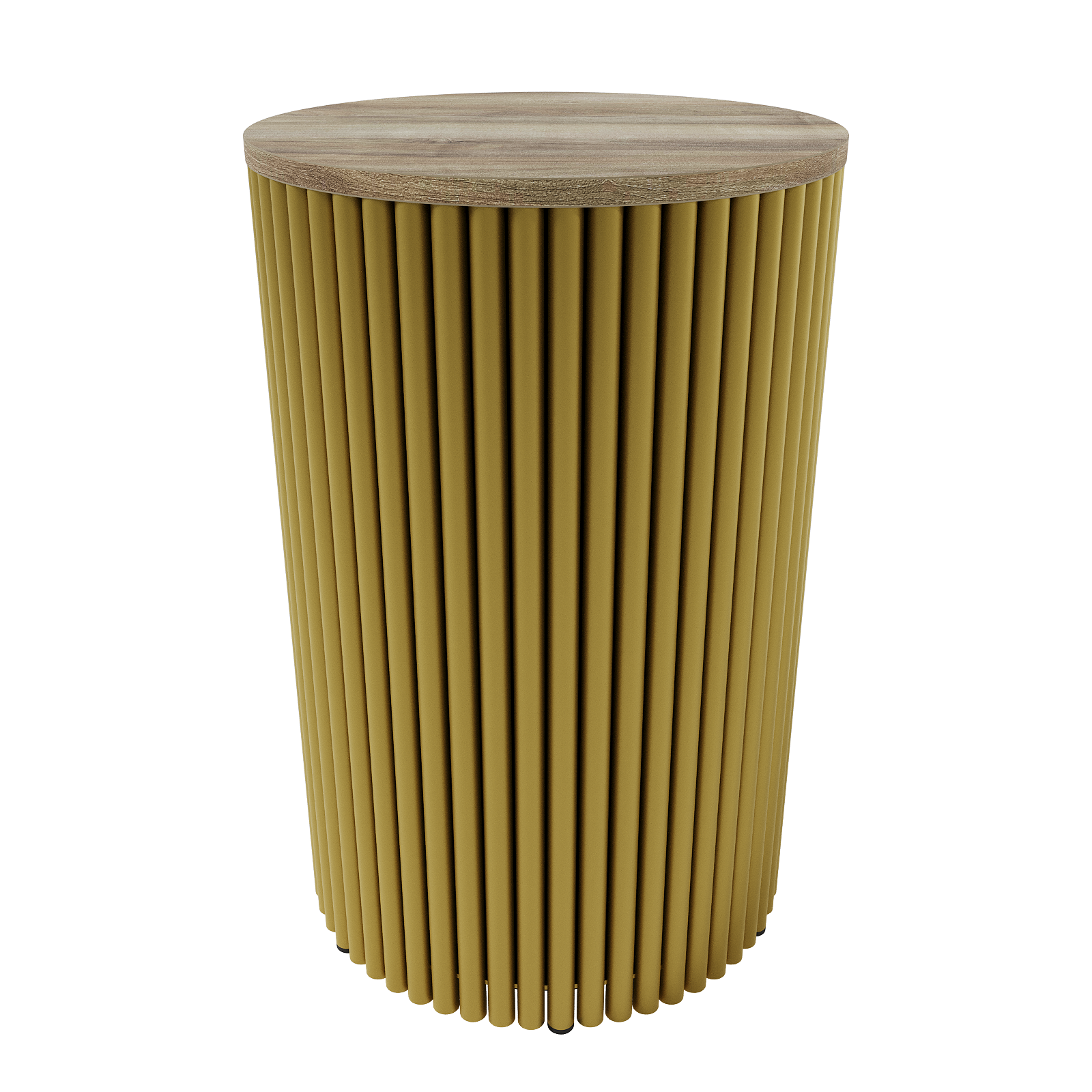 Журнальный столик TRUBIS Wood S D40 см, орех/золотой