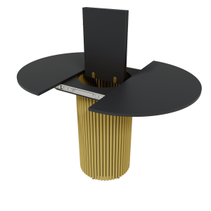 Обеденный стол TRUBIS L Max D90/120 х 90 см, черный/золотой