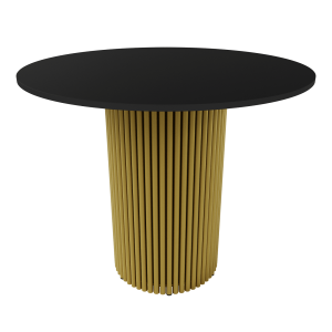 Обеденный стол TRUBIS Wood L D90 см, черный/золотой