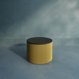 Журнальный столик TRUBIS Wood M D60 см, черный/золотой